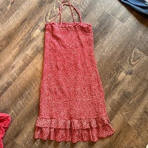 Red body con dress
